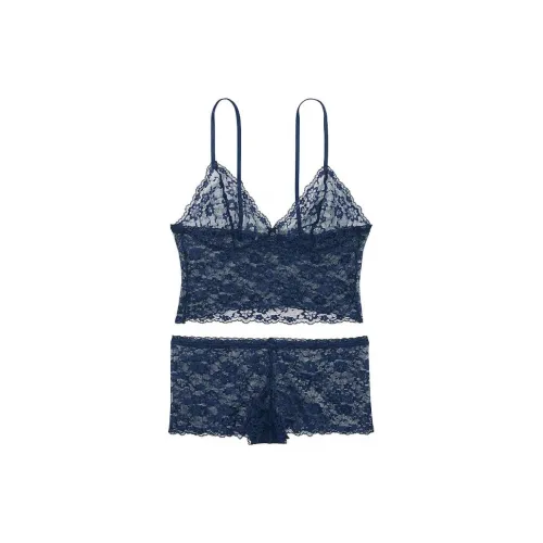 Victoria's Secret Розовый Victoria's Secret Кружевной комплект топ-ками и шорты Синий комплект нижнего белья для женщин синий