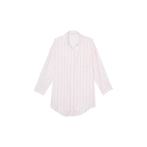 Victoria's Secret Модал Ночная рубашка PRETTY Blossom Stripes Пижамный топ Женский Светло-розовый