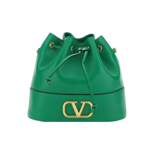 Valentino Vlogo Lambskin Ведрообразная Сумка через плечо Мини Женская Зеленая