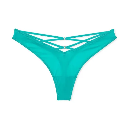 Victoria's Secret Розовый VERY Сексуальный Логотип Вышивка Регулируемый Тг Панталоны AS Нижнее белье Женские 1 Пачка Мятно-зеленый