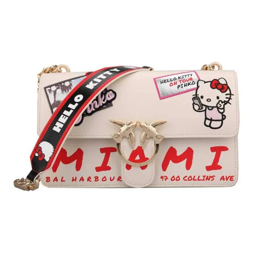 PINKO Кожа Swallow Сумка Сумка через плечо Женская Бежевая