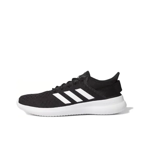 Adidas Cloudfoam Qt Fle Амортизация Износостойкие Низкие Кроссовки для Бега Женские Черный Белый