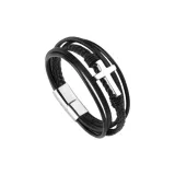 Крест браслет - Стальной цвет