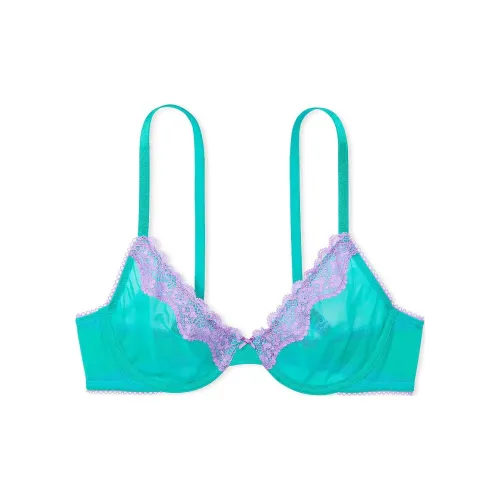 Victoria's Secret 9472 Цветочный Tease Без подкладки Demi Бюстгальтер Capri Sea Бюстгальтер Женские Морской зеленый