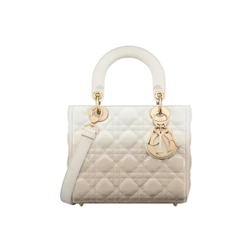 DIOR Wicker Узор Овчина Сумка через плечо Сумка Маленькая Женская Молочно-белая