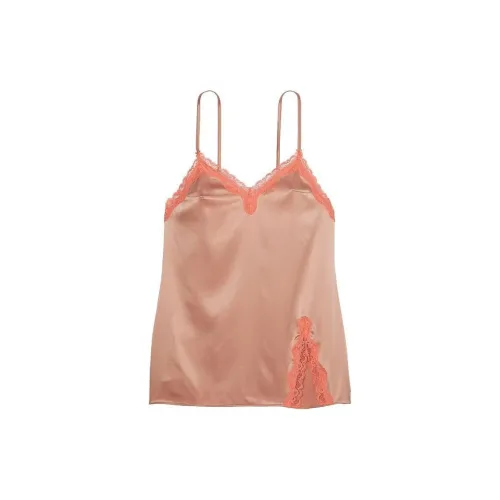 Victoria's Secret Tease Сатин Кружевная отделка Мини Трусы Макарон Ночная сорочка Женская Нежно-розовый
