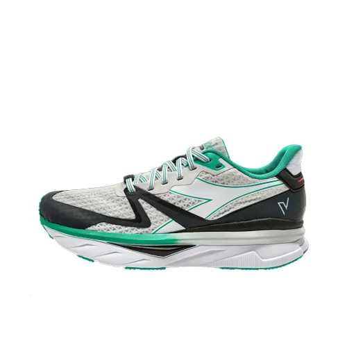 DIADORA V7000 Беговые кроссовки Низкий верх Серый Зеленый Мужской
