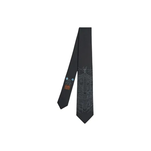 HERMES Тутовый шелк Галстуки Мужской Синий