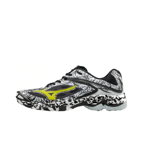 Mizuno Wave Lightning Z3 Slip-Resistant Abrasion-Resistant Breathable Low-Top Running Shoes Unisex Black White Yellow Mizuno Wave Lightning Z3 Противоскользящие Износостойкие Дышащие Низкие Кроссовки для Бега Унисекс Черный Белый Желтый