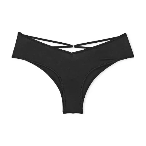 Victoria's Secret VERY Сексуальный без кроха с кружевной отделкой Cheeky Panty Черные трусы женские 1 упаковка черный