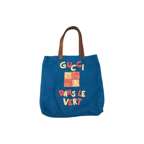 GUCCI Кожа Тоут Сумка Сумка для покупок Сумка через плечо Сумка Большая Женская Темно-синяя