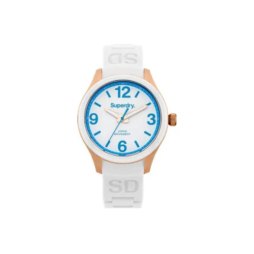 SUPERDRY Наручные часы Кварцевый механизм Силиконовый ремешок 38 мм Белый циферблат Женские часы