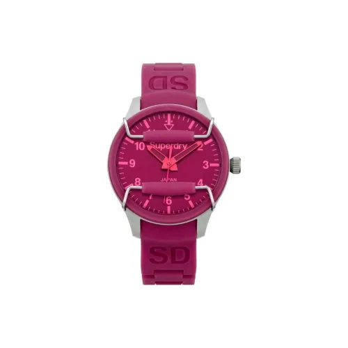 SUPERDRY Наручные часы Кварцевый механизм Смольный ремешок 31 мм Розовый циферблат Женские часы SYL127P
