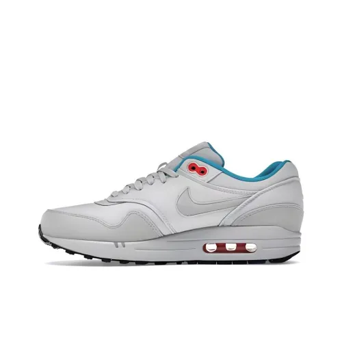 Nike Air Max 1 Амортизация Износостойкий Низкий Топ Casual Унисекс Серый Синий
