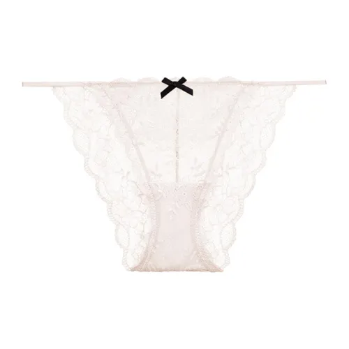 Victoria's Secret Розовый Цветочный Кружево Покрытие с Тонкой Лентой Бикини CW Стринг Женский 1 Пачка Кокосово-Белый