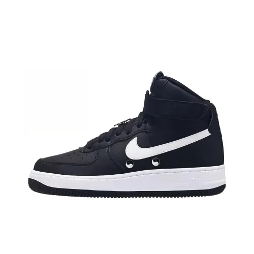 Nike Air Force 1 Устойчивые к истиранию высокие кроссовки для скейтбординга Мужские Черно-белые