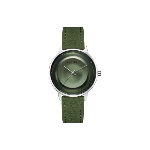 FEYERT Fayette Bubble Collection Кварцевый механизм Кожаный ремешок Часы Унисекс Зеленый циферблат