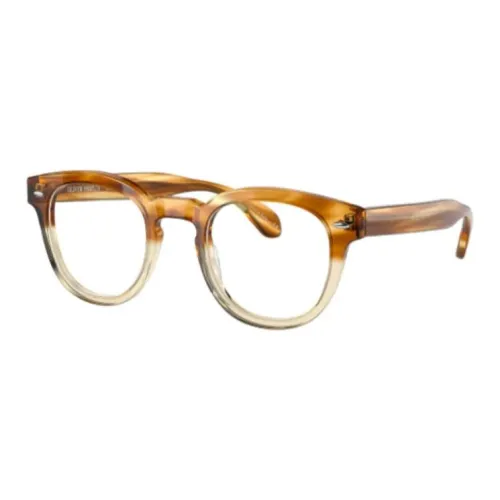 Oliver Peoples Оправа для очков с неровными краями Мужская Коричневая