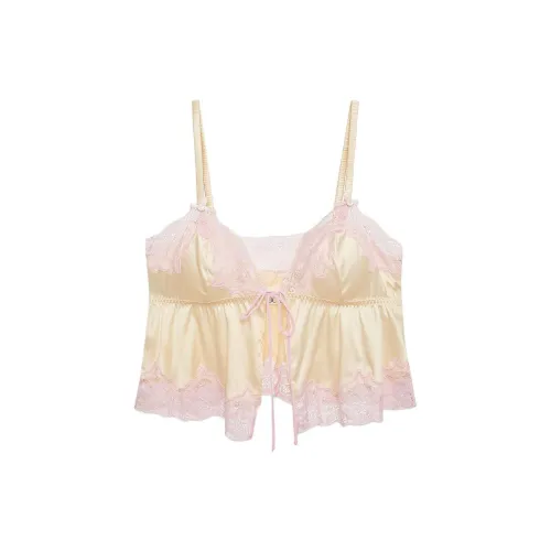 Victoria's Secret Розовый FOR LOVE LEMONS Jaden Сон Топ Кремовый Розовый Пижамный Топ Женские Крем