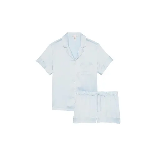 Victoria's Secret Сатин Короткий Комплект Пижамы Ballad Синий Комплект Пижам Женские Небесно-Синий