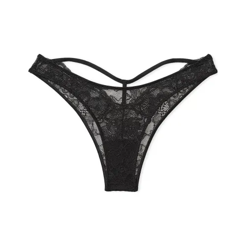 Victoria's Secret VERY Сексуальный SHINE Ремень Cut Out Спина Кружево Brazilian Нижнее белье Женские 1 шт Черный