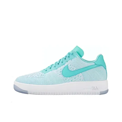 Nike Air Force 1 Low Flyknit Low Амортизация Износостойкий Низкий Топ Скейтборд Кроссовки Женские Светло-Синий