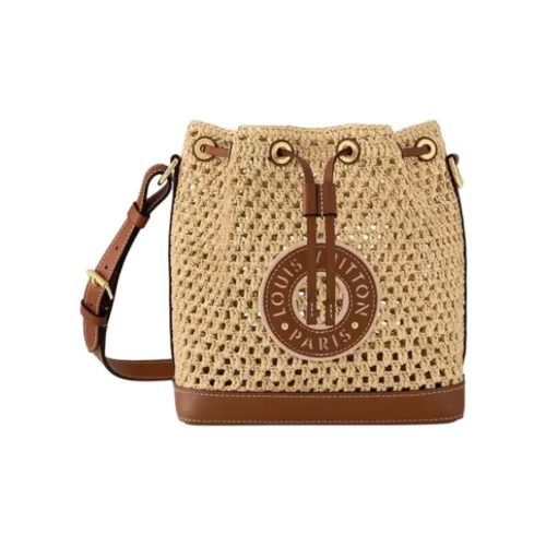 LOUIS VUITTON NOE Рафия Сумка через плечо Маленькая Женская Натуральный и Коричневый