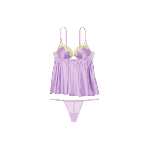 Victoria's Secret VERY Сексуальный Tease Сатин PUSH Вверх Babydoll P Pajama Комплект Женские Фиолетовый