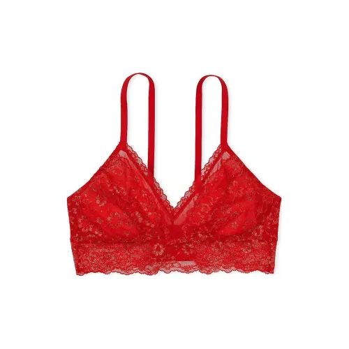 Victoria's Secret Curvy Posey Кружево Беспроводной Bralette Lipstick Бюстгальтер Женские Красный