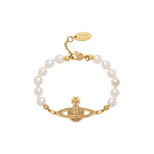 Вивьен Вествуд Mini Bas Relief Pearl Brass Bracelets Женские