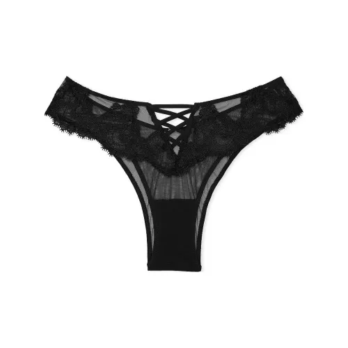Victoria's Secret DREAM ANGELS Boho Floral Embroidery Brazilian Black Lingerie Women's Black