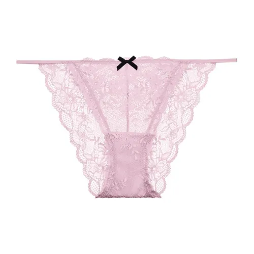 Victoria's Secret Розовые цветы Кружево Покрытие с Fine Лента Бикини TF Нижнее белье Женские 1 шт Таро-розовый