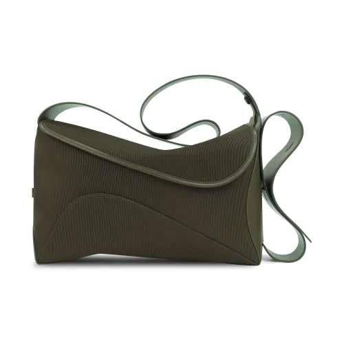 STAR TOWN Ткань Подушка Маленькая Квадратная Сумка Сумка через плечо Большая Женская Alga Зеленый Polar Черный