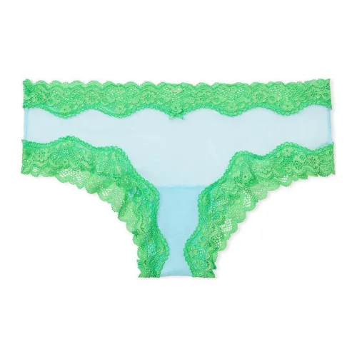 Victoria's Secret Розовый Tease Сетка Кружевная отделка Cheeky Panty CDB Нижнее белье Женские 1 шт Синий