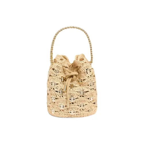 Paco Rabanne Рафия Ведрообразная Сумка Сумка через плечо Сумка для женщин Натуральный