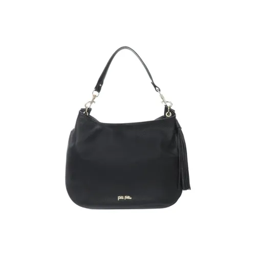 Folli Follie Кожа Сумка через плечо Сумка на плечо Большая унисекс Черная
