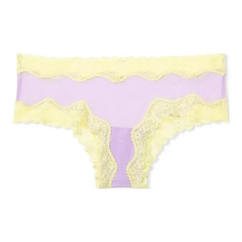 Victoria's Secret Розовый Tease Сетка Кружевная отделка Cheeky Panty U P Нижнее белье Женские 1 шт Фиолетовый