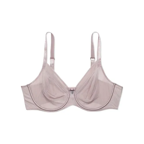 Victoria's Secret Прозрачный Сетка Без подкладки Бюстгальтер с косточками Женские Bark Телесно-розовый