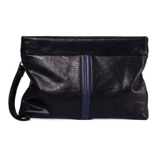 DOSRFINI Клатч из лощеной коровьей кожи стандартный мужской черный