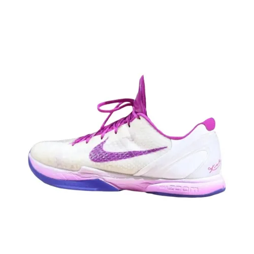 Nike Zoom Kobe 6 Protro PE Устойчивый к истиранию Дышащий Низкий Топ Баскетбольные кроссовки Мужские Белый Фиолетовый
