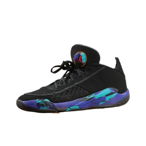 Jordan Air Джордан 38 Low 'Аква' Устойчивый к истиранию Дышащий Низкий Топ Баскетбольные кроссовки Мужской Черный Синий