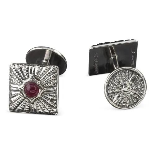 BUCCELLATI 925 стерлинговое серебро, рубин, запонки, мужские