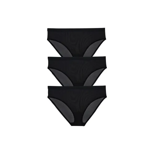 Victoria's Secret CURVY Couture Прозрачная сетка High Cut трусы 3 шт. Женское нижнее белье 3 шт. Черный