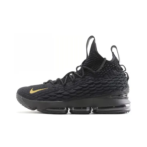 Nike Lebron 15 PK80 Амортизация Износостойкие Высокие Баскетбольные Кроссовки Мужские Черные