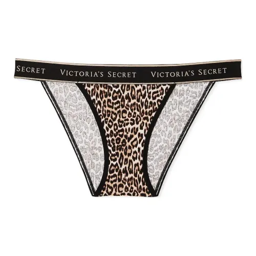 Victoria's Secret Розовый Хлопок Логотип Хлопок Кружево Обхват талии Танга Панталоны AS Нижнее белье Женские 1 упаковка Умбра