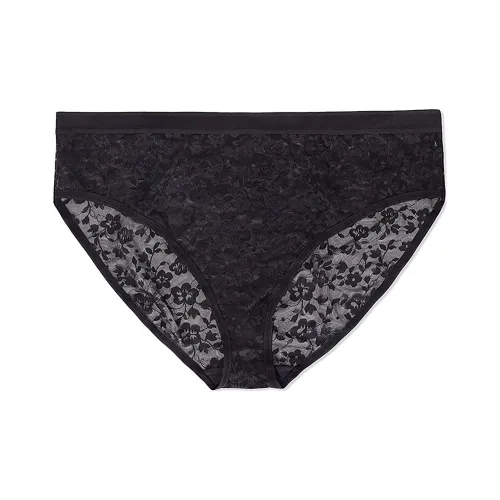 Victoria's Secret Розовый CURVY Couture Гладкий Кружево Высокий Крой Трусы Черное Нижнее белье Женское 1 Пачка Черный