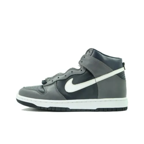 Nike Dunk High Амортизация Износостойкие Высокие Кроссовки для Скейтбординга Унисекс Черный Серый Белый