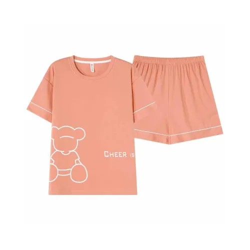 Follow the United States Пижамный комплект Утепленный Женский Светло-оранжевый