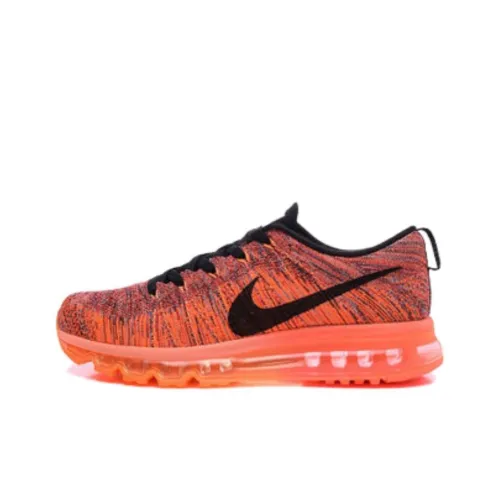Nike Air Max Flyknit Амортизация Износостойкие Низкие Кроссовки для Бега Женские Оранжевые
