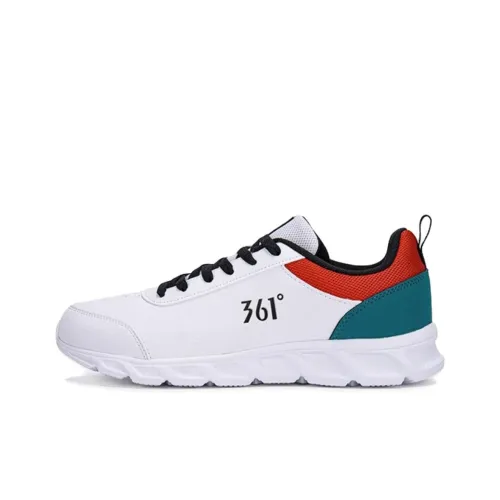 361° Slip-resistant Abrasion-resistant Waterproof Low-top Sprint Running Shoes Men's White Green Red Перевод 361° Противоскользящий Устойчивый к износу Водонепроницаемый Низкий Верх Спринт Беговые Кроссовки Мужские Белый Зеленый Красный